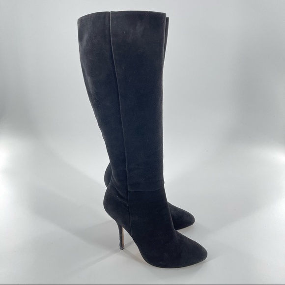 Gucci black suede leather heeled boots size 35.5 - Picture 1 of 12